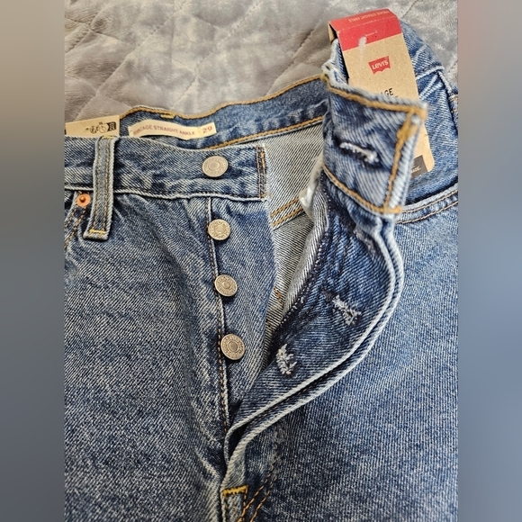 (179)Levi's Women's Ribcage Straight Ankle Jeans 100% Cotton A Super High Rise - Picture 12 of 16